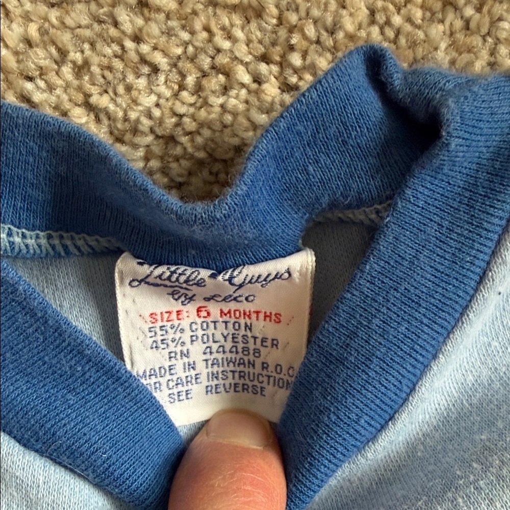 Vintage Little Guys Blue Balloon Print Kids One Piece Bodysuit 6 months - Picture 2 of 5